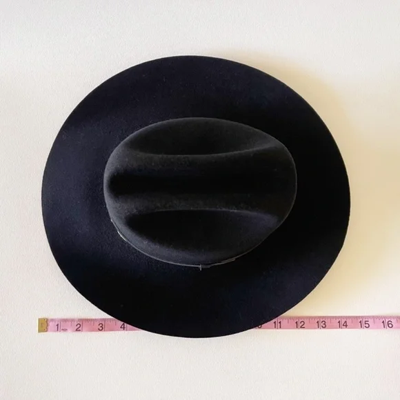 Wool Felt Cowboy Hat Western Ranch Rodeo Festival Costume Black 7 WPL 5923 USA